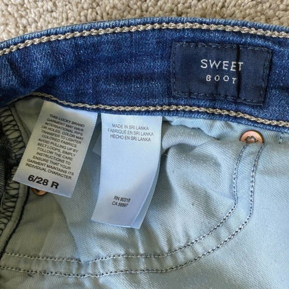 Jeans Women's Sweet Boot Blue Stretch Mid - Picture 9 of 9